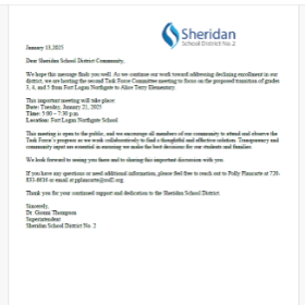 A Letter from Dr. Thompson: 3rd-5th Transition letter Meeting: January 21, 2025