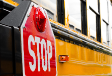 bus and stop sign